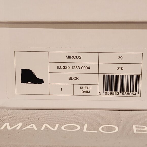 Brand New!!| Manolo Blahnik: Mircus Suede Shearling Lace-Up Booties - Picture 13 of 14